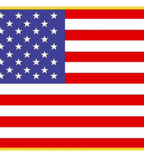 US Flag 2x3 color gold boarder